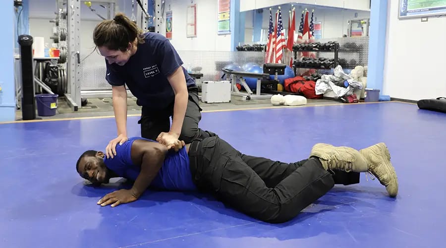 One security guard practicing self-defense with another guard-condor security (Training)